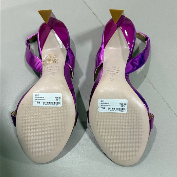 SCHUTZ Women's Metallic Purple Heels - Picture 3 of 3